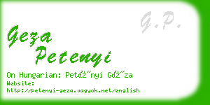 geza petenyi business card